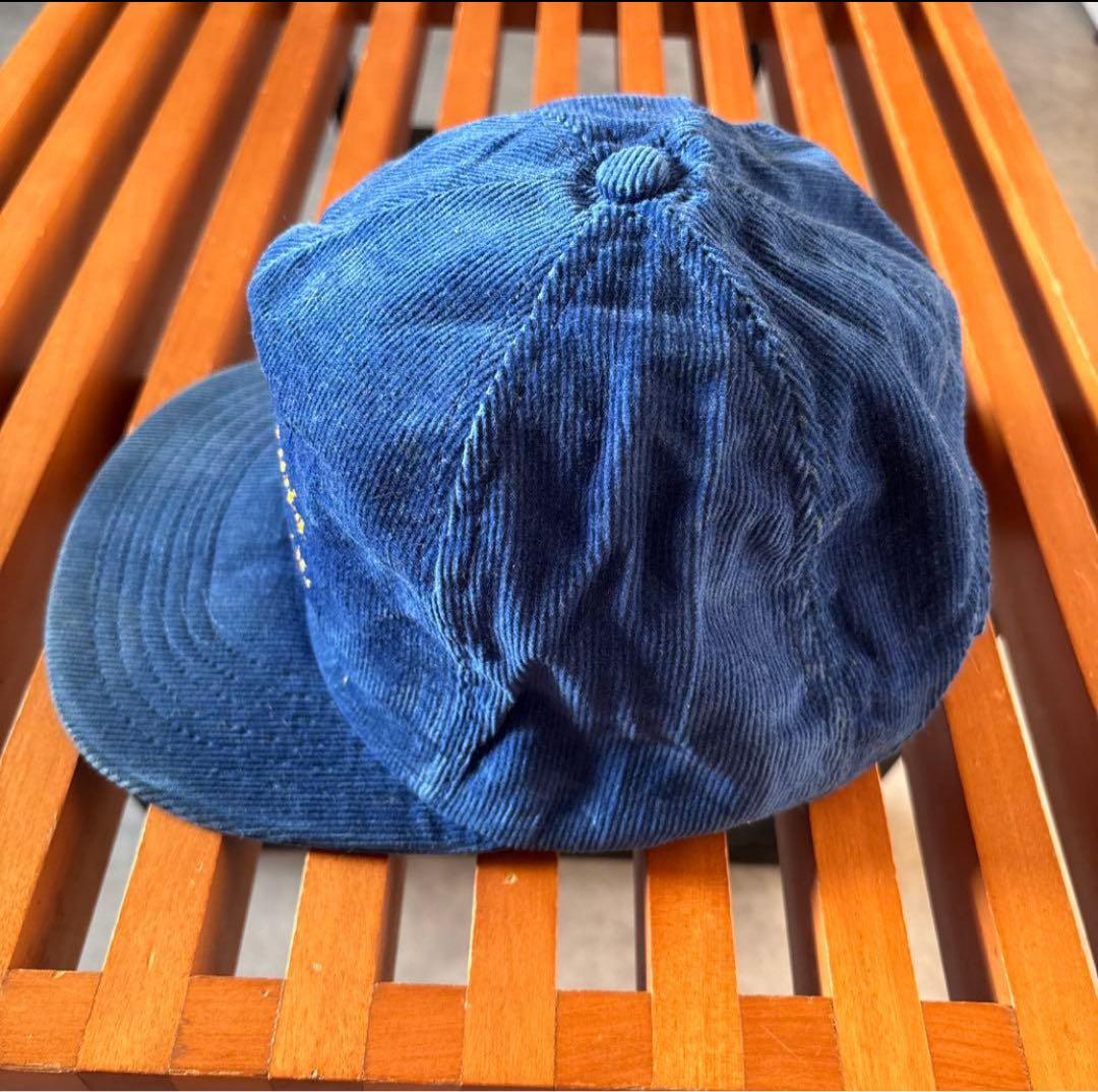 80s USA製 コーデュロイキャップ ブルー トラッカーキャップ BH98