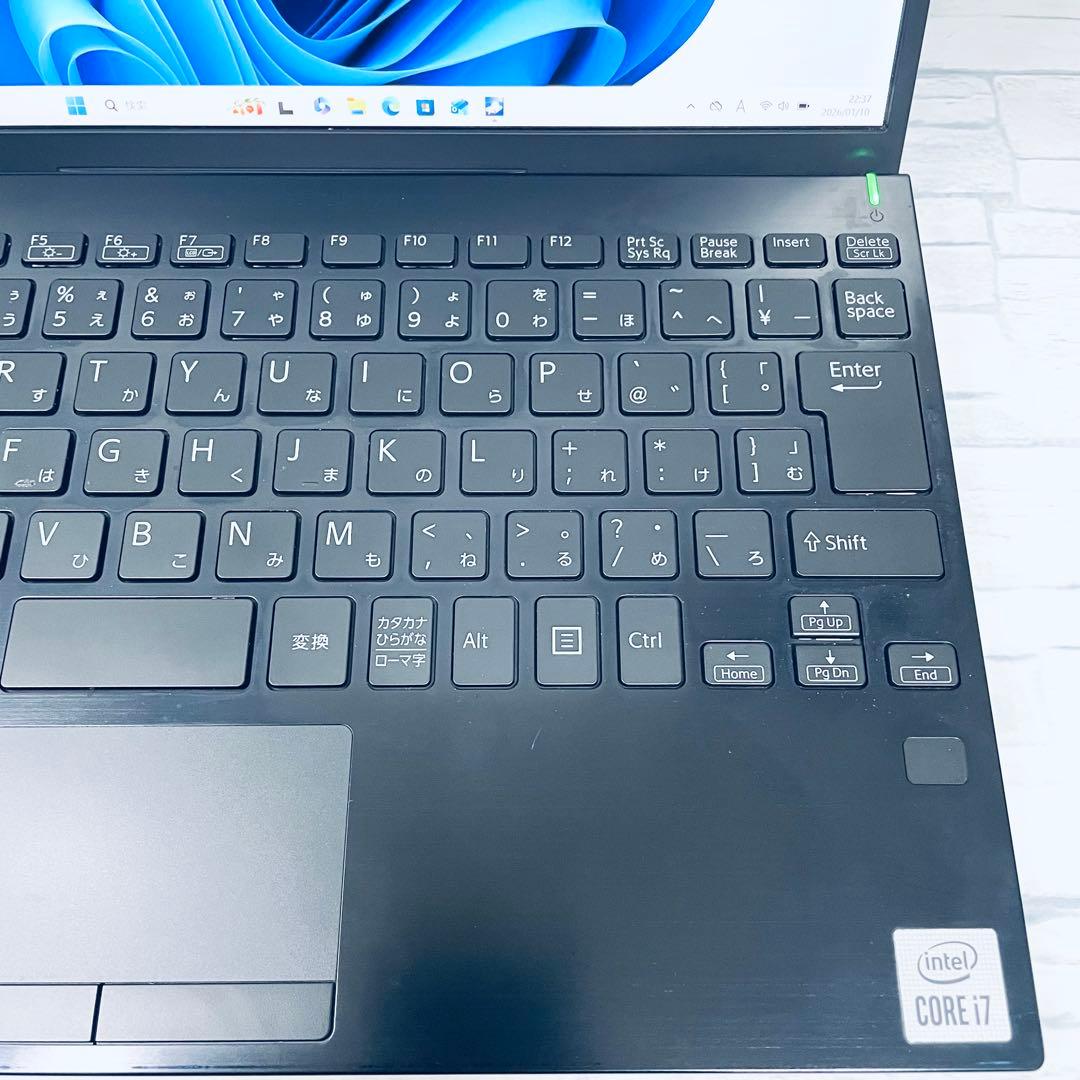 【美品】vaioノートPC 第10世代i7オフィス付 バッテリー良好 16GB