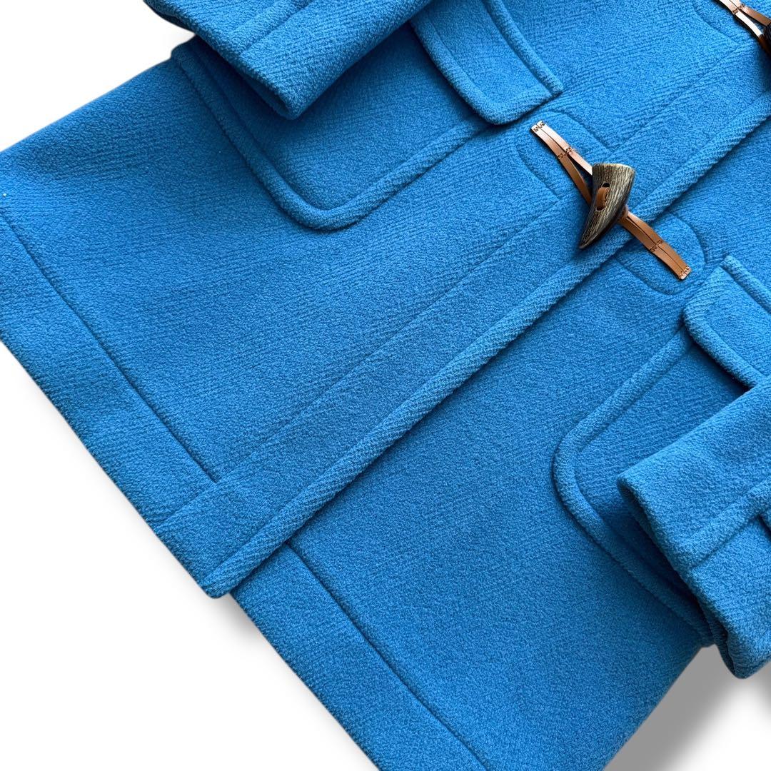 美品 OLD ENGLAND ヘリンボーン生地ダッフルコート ブルー