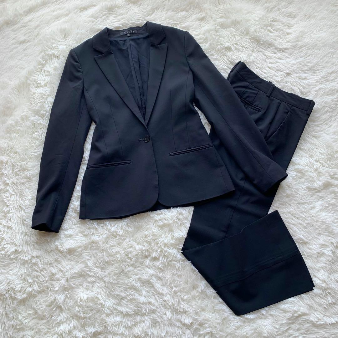 【美品】セオリー Theory セットアップ パンツスーツ 黒 シングル M