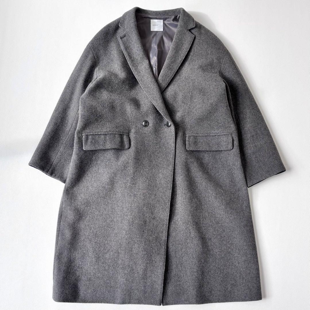 北欧暮らしの道具店 3WAYアレンジ襟のかろやかチェスターコート グレー