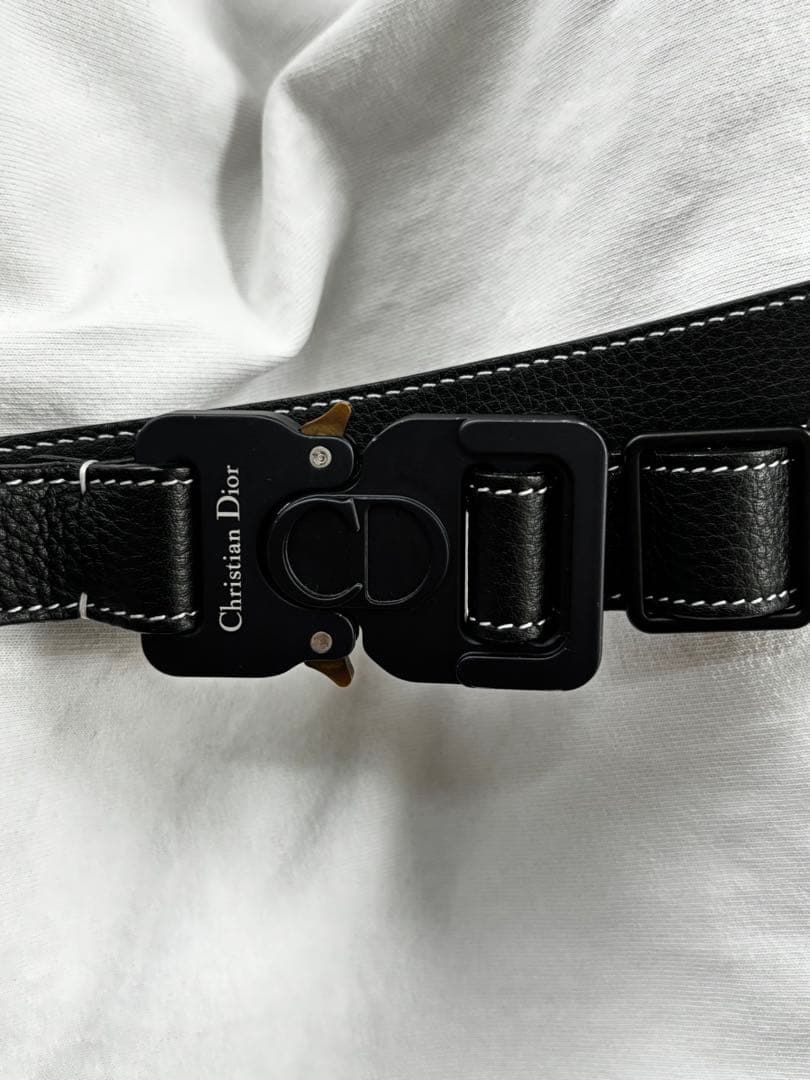 DIOR×ALYX レザーベルト 85 ローラーコースターバックル