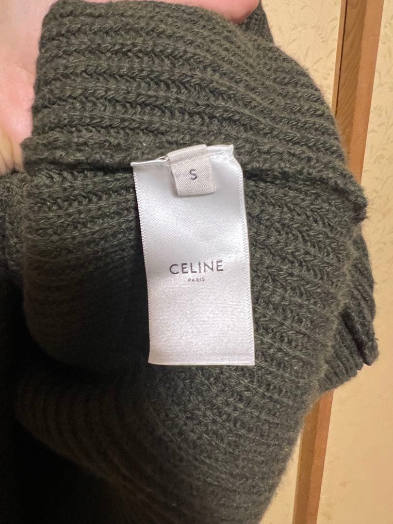 最終値下げ CELINE ダークグリーン カーキ ニットセーター S