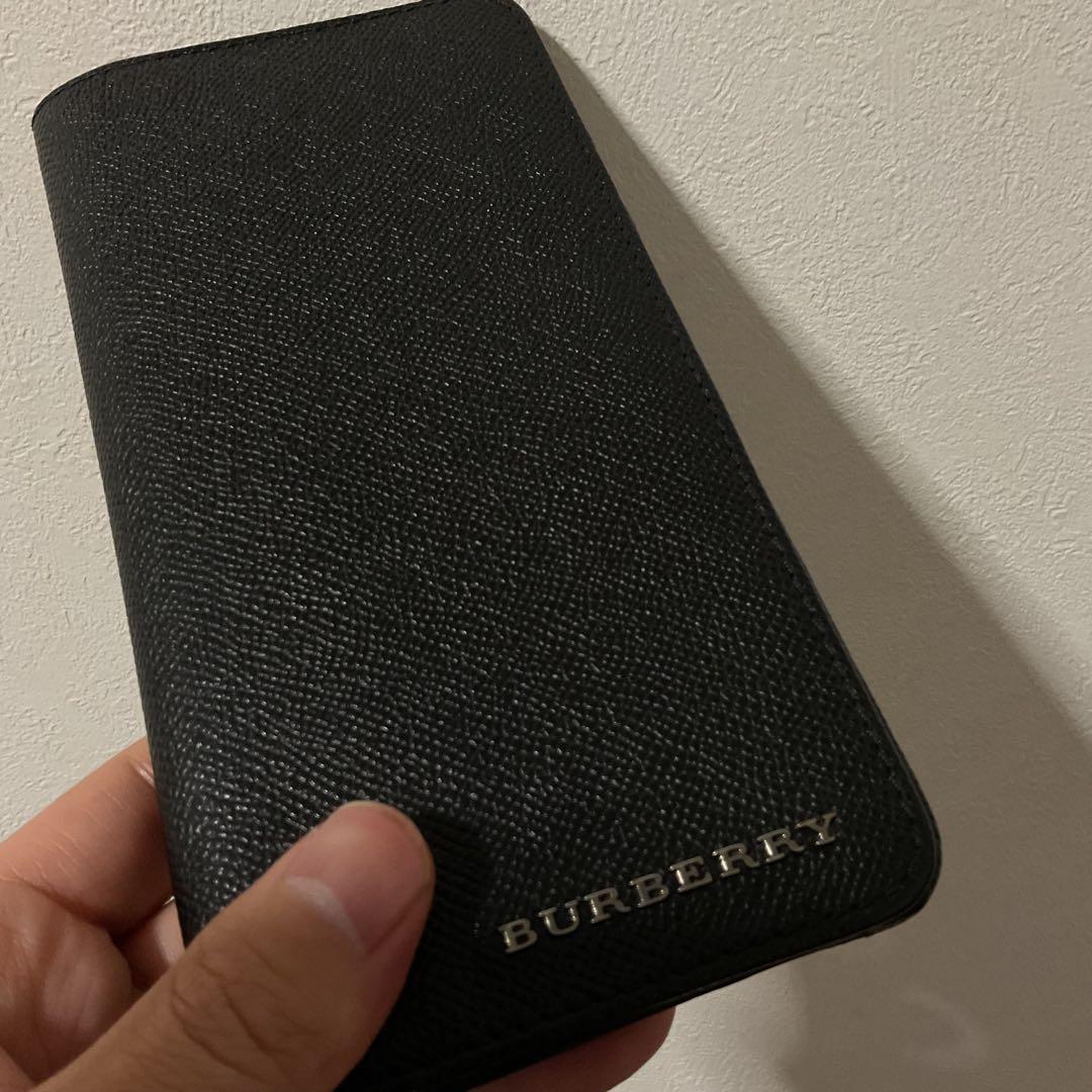 ☆開店セール☆ 小銭入未使用 美品 バーバリー レザー ロゴ チェック 長財布