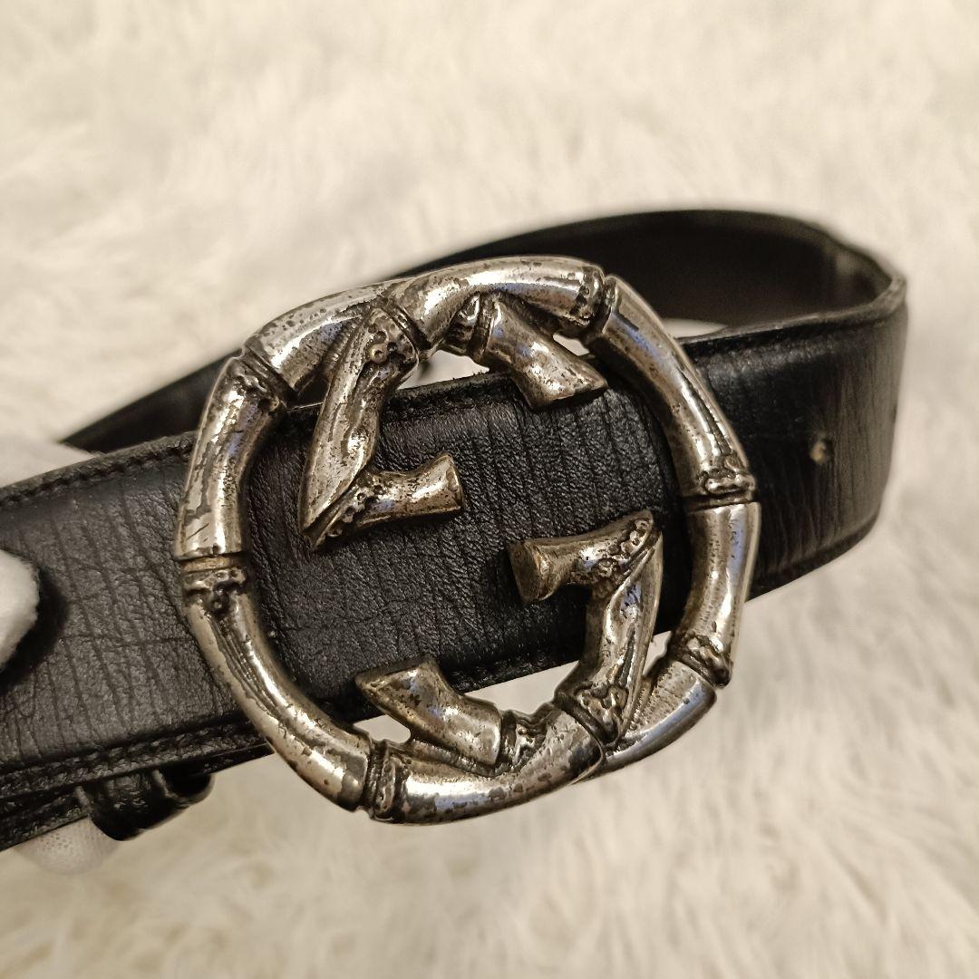 ₩*様 GUCCI✨ GG バンブー　バックル ブラック　ベルト　85cm