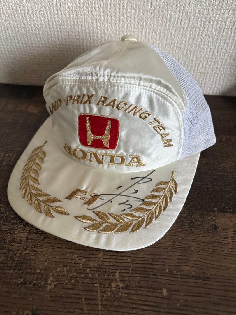【希少・サイン入り】ホンダ F1 レーシング メッシュキャップ　中嶋悟サイン入り