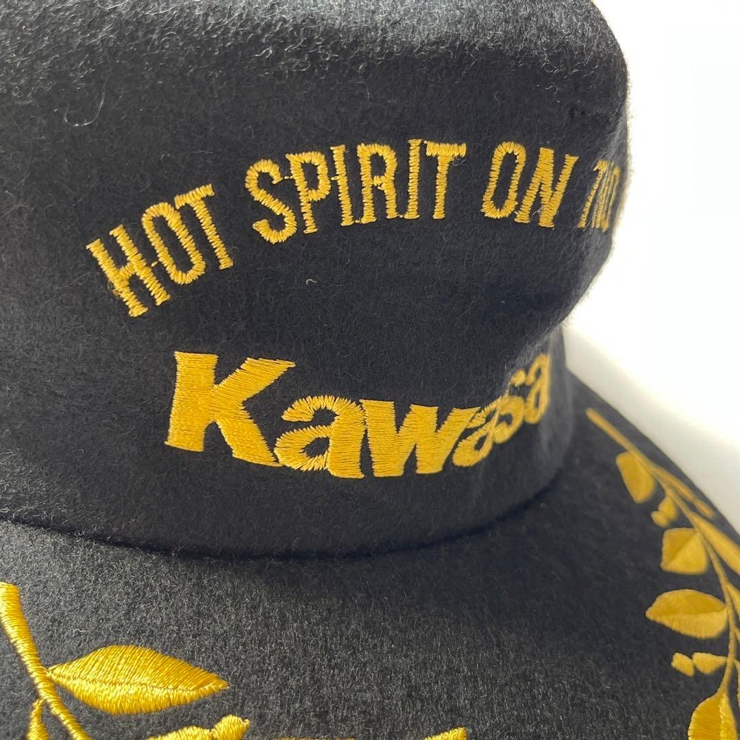 当時物 バイク カワサキ kawasaki ヴィンテージ 刺繍 ウールキャップ