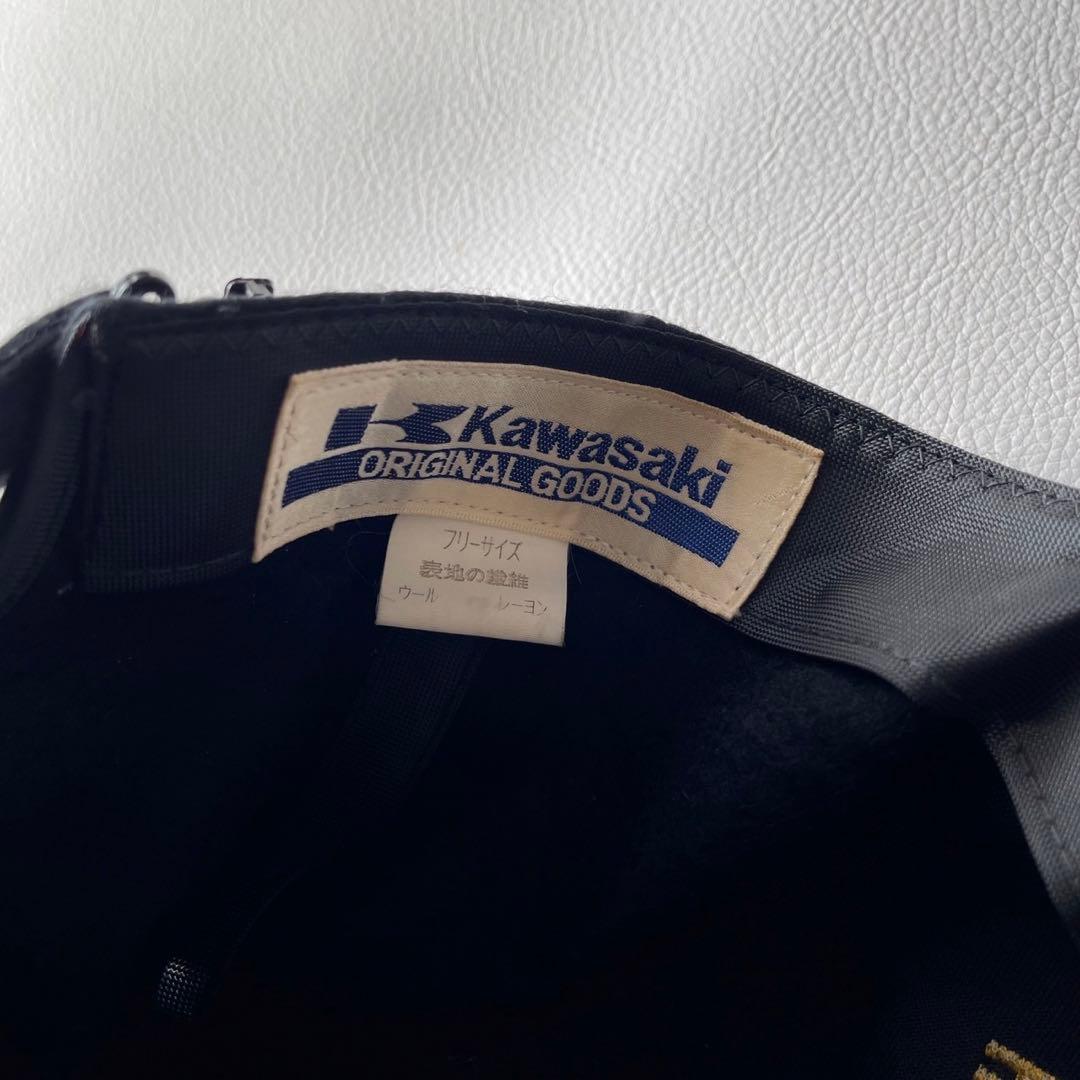 当時物 バイク カワサキ kawasaki ヴィンテージ 刺繍 ウールキャップ
