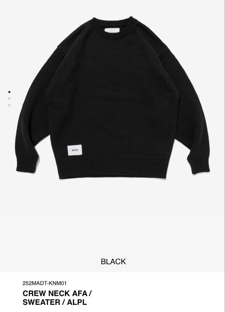 Wtaps クルーネックニット ブラック 04(XL)サイズ