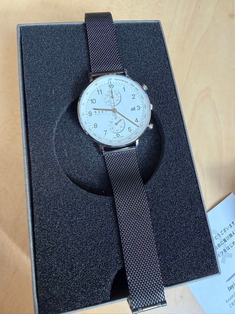 美品　KNOT CC-39 asvwh クロノグラフ 時計 ホワイト