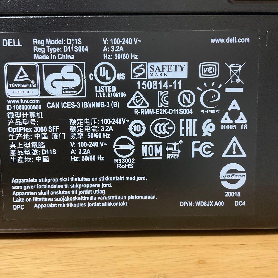 デスクトップパソコン/DELL OPTIPLEX 3060/pc