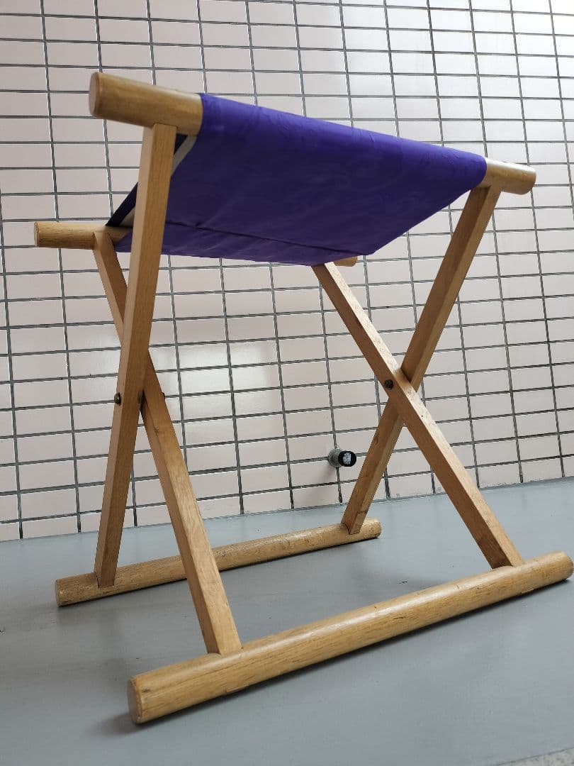 角太足胡床（床几）2ヶ 白木紫布