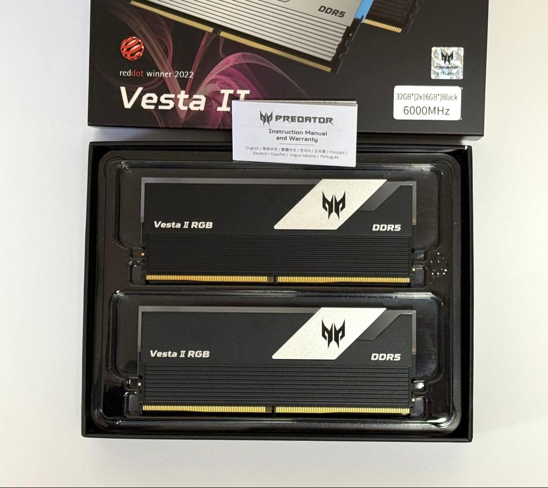 J*V様 Acer Predator Vesta Ⅱ DDR5 6000MHz