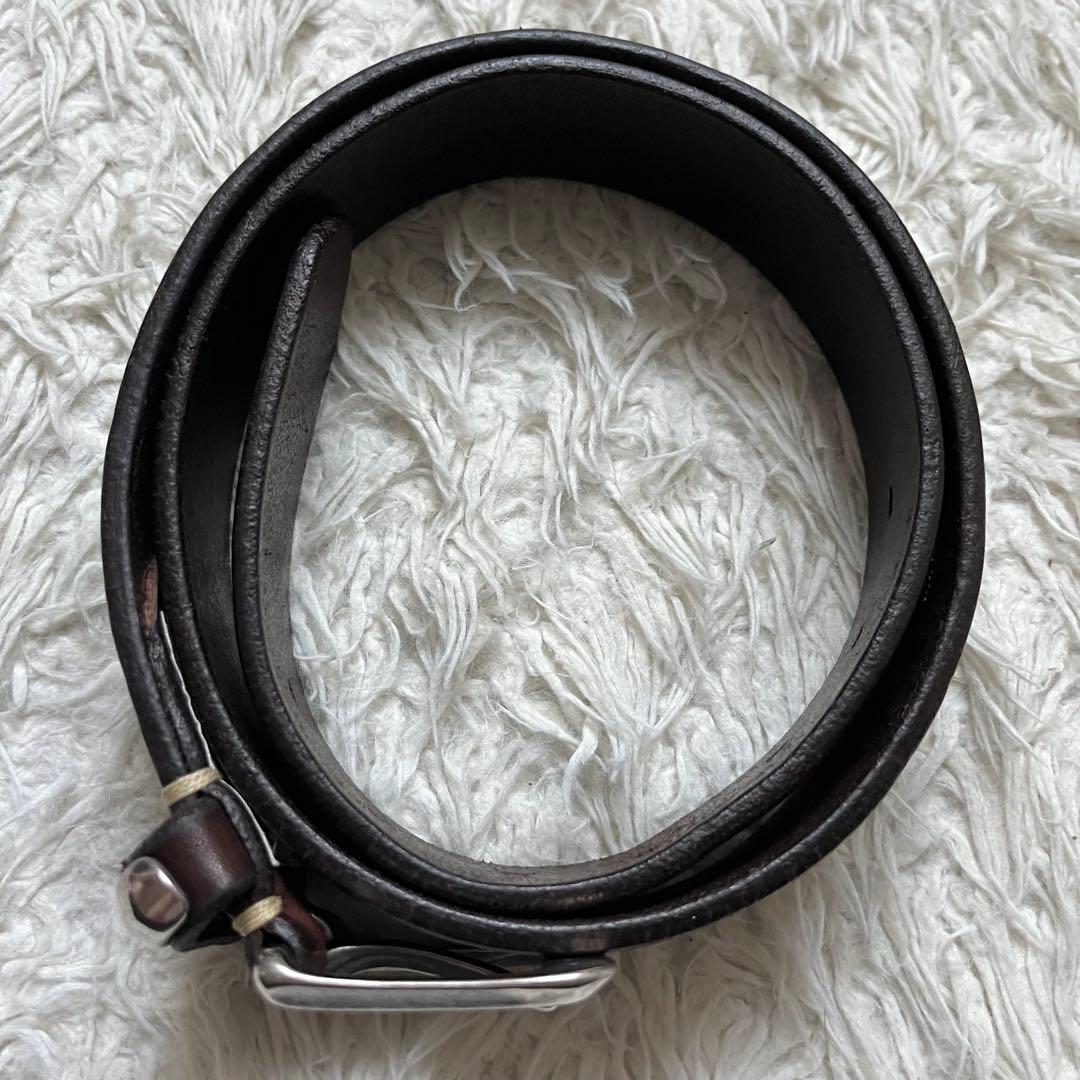 良品　Vintage Works DH5675レザーベルト 33/84 ブラウン