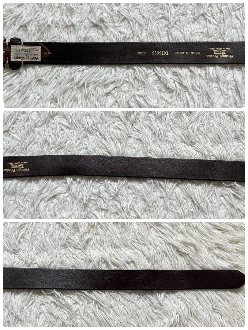 良品　Vintage Works DH5675レザーベルト 33/84 ブラウン