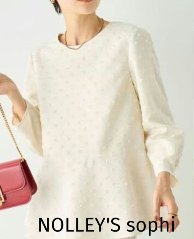 NOLLEY'S sophi ドットカットジャガードペプラムブラウス ブラウス