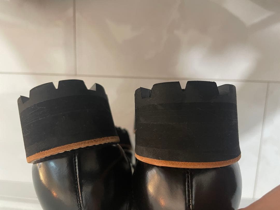 ブルーレーベル 黒 フリンジローファー 厚底