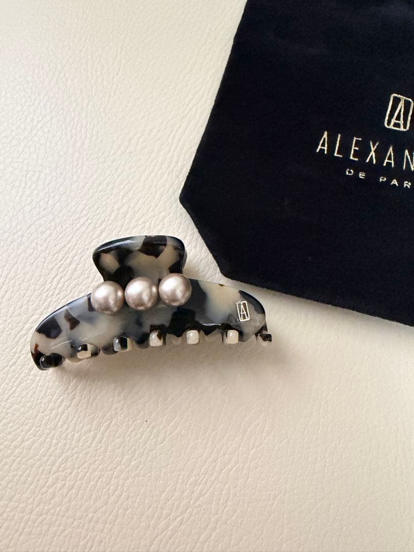 アレクサンドル ドゥ パリ ヘアクリップ（スモール）　パール　TOKYO