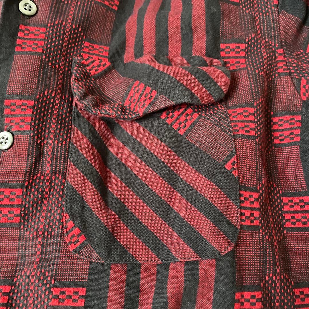 エンジニアードガーメンツ USA開襟チェック長袖シャツ