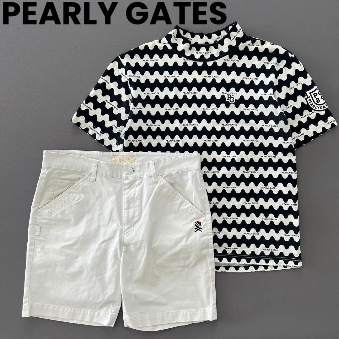 パーリーゲイツ　セットアップ　メンズ　ゴルフ　モックネック　ボーダー　パンツ　M