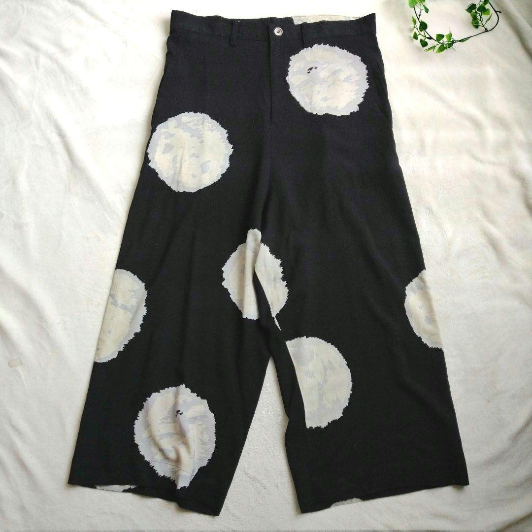 ヨウジヤマモト ドット柄 サルエルパンツ 黒白水玉模様 2
