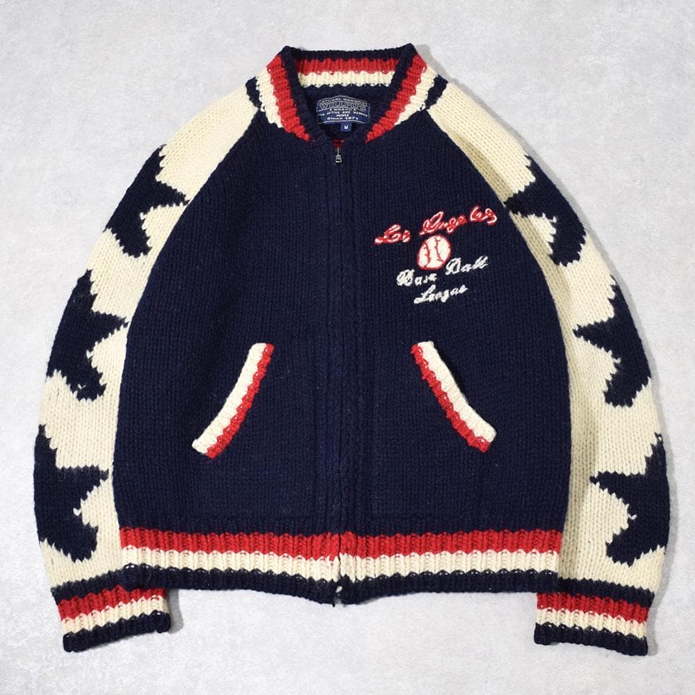 90s 00s WILLPIPS フルデコ スター カウチンニット ブルゾン