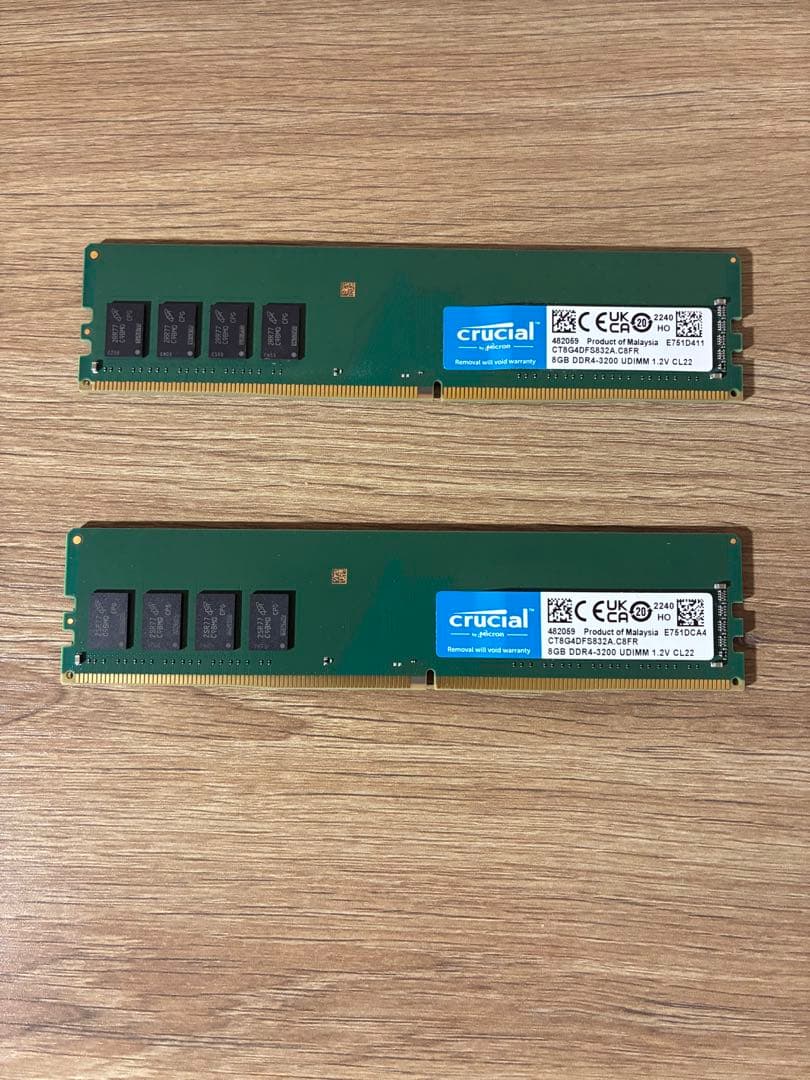Crucial DDR4-3200MHzメモリ 16GB(8×2)