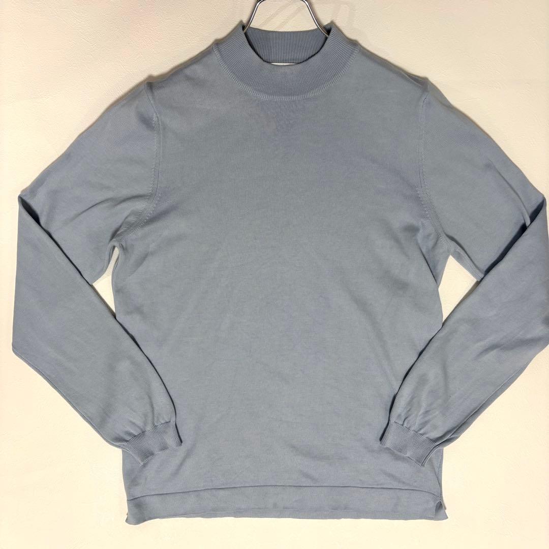 グランサッソ 12G ソフトコットン モックネック46 アイスグレー定価3.3万