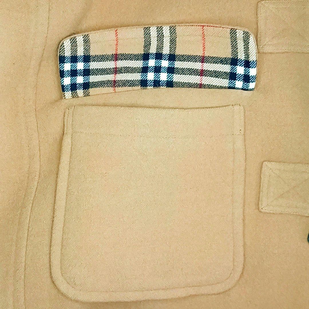 【美品★38】バーバリー ブルーレーベル　ノバチェック　ダッフルコート　キャメル