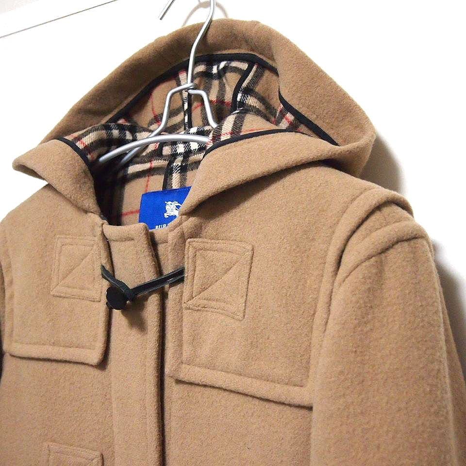 【美品★38】バーバリー ブルーレーベル　ノバチェック　ダッフルコート　キャメル