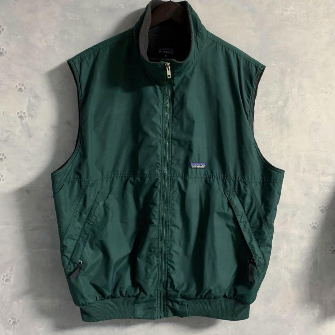 90's Patagonia パタゴニア シェルドシンチラベスト グリーン XL