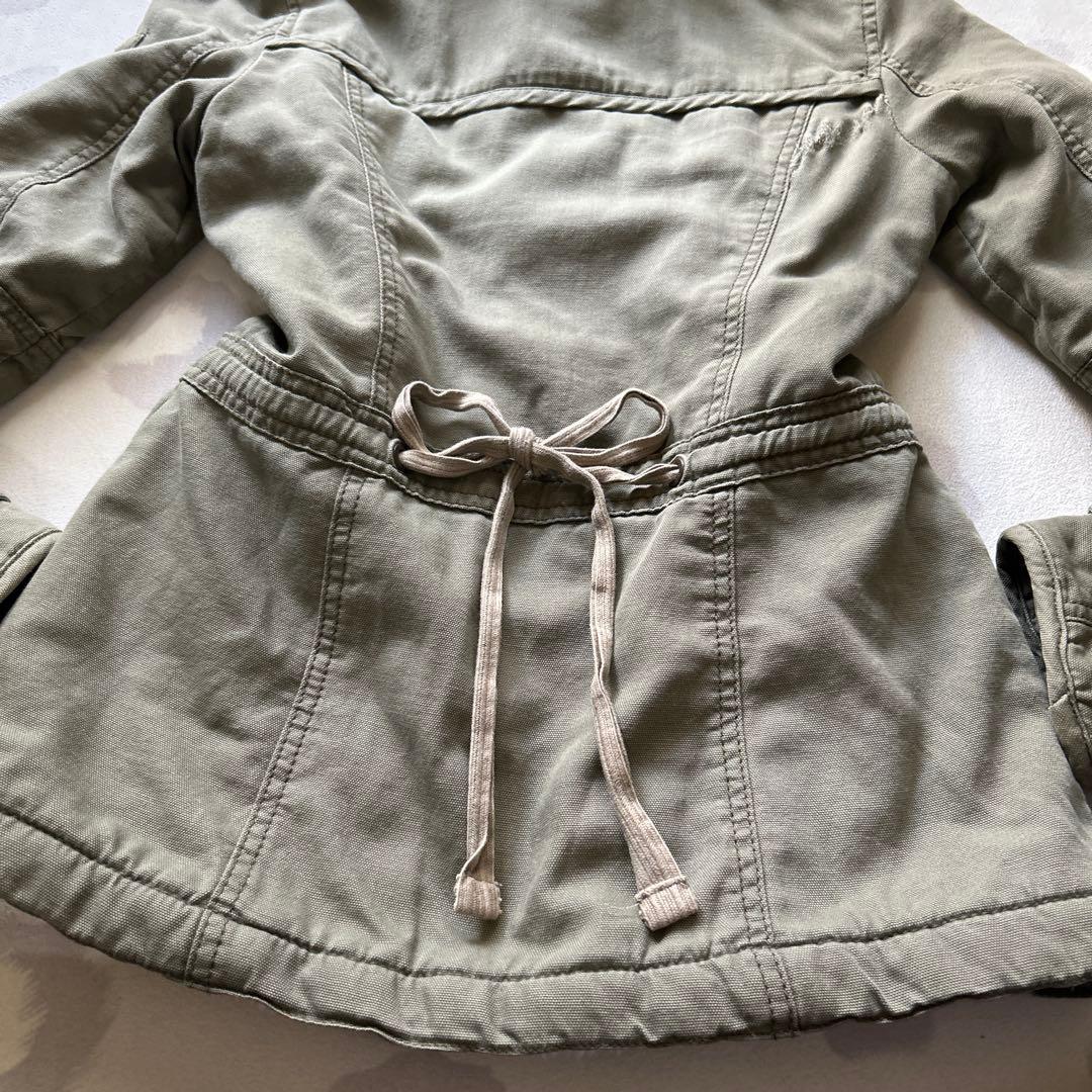 y2k 平成ギャル　ミリタリー　ダメージ加工　ボア　カーキ　ビッグフード