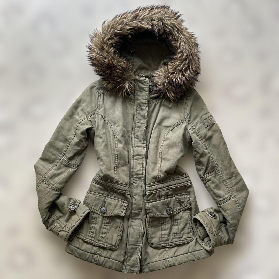 y2k 平成ギャル　ミリタリー　ダメージ加工　ボア　カーキ　ビッグフード