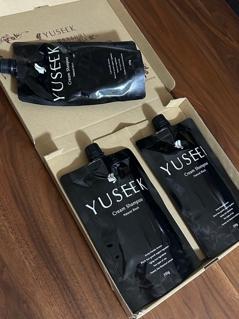 新品未開封2個とおまけ1個のYUSEEK クリームシャンプー 白髪染め