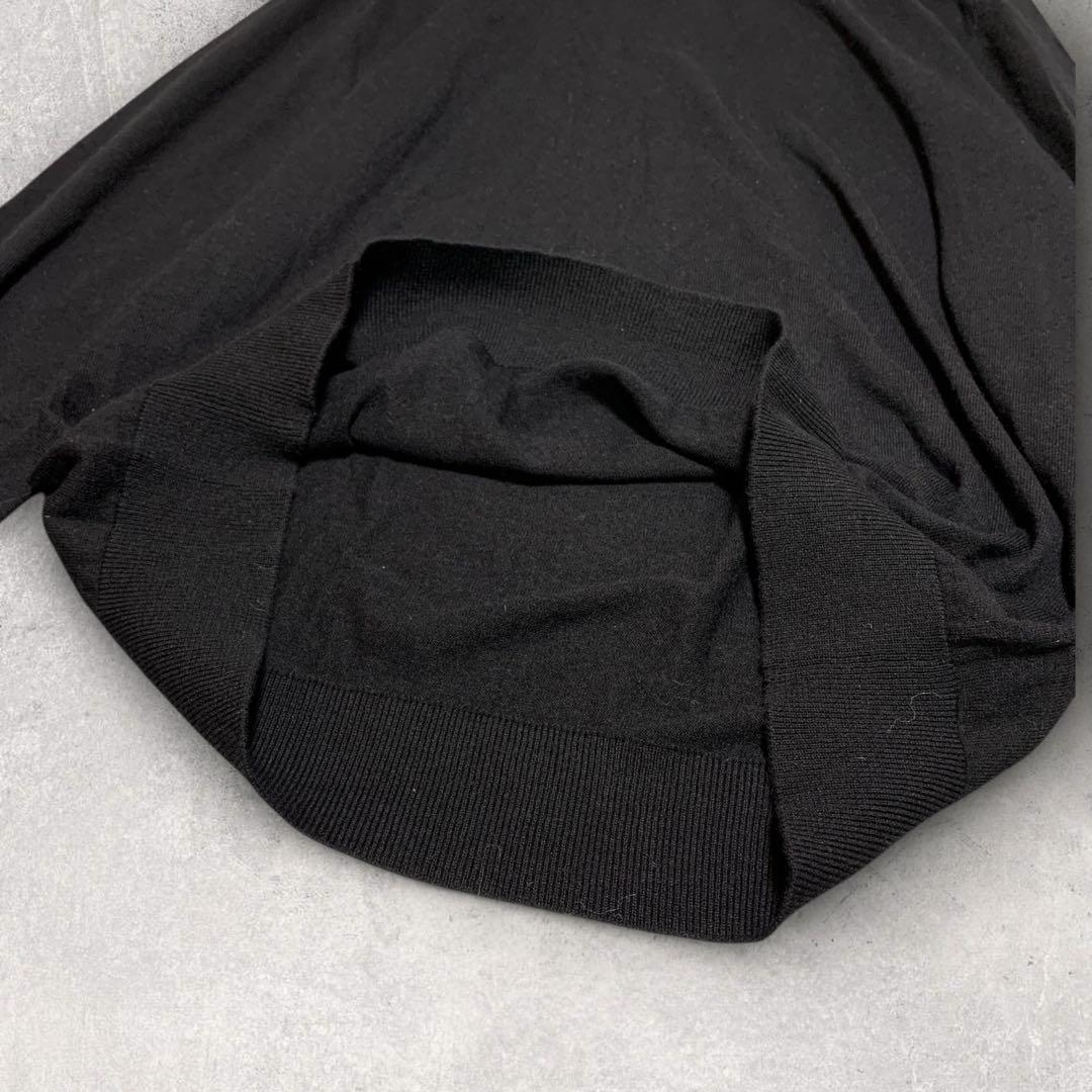 Burberry バーバリー カシミヤ混ニット 長袖 ノバチェック ブラック