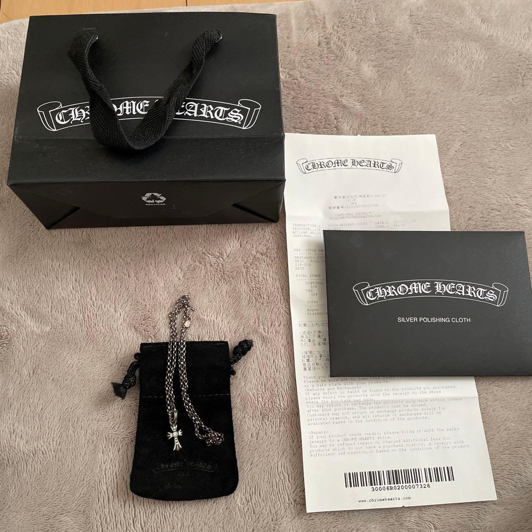 クロムハーツ ベビーファットクロス 純正 パヴェダイヤ　ロールチェーン18