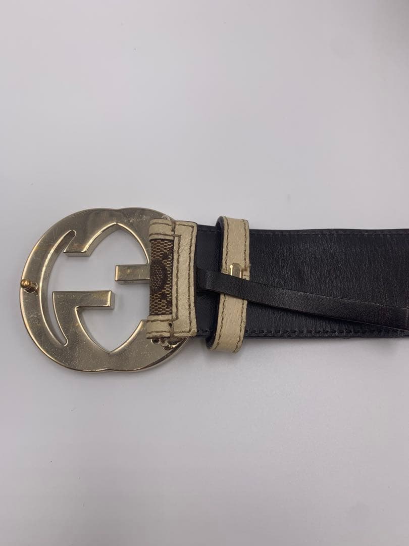 グッチ GUCCI GGパターン ベルト ブラウン/ベージュメンズ P55