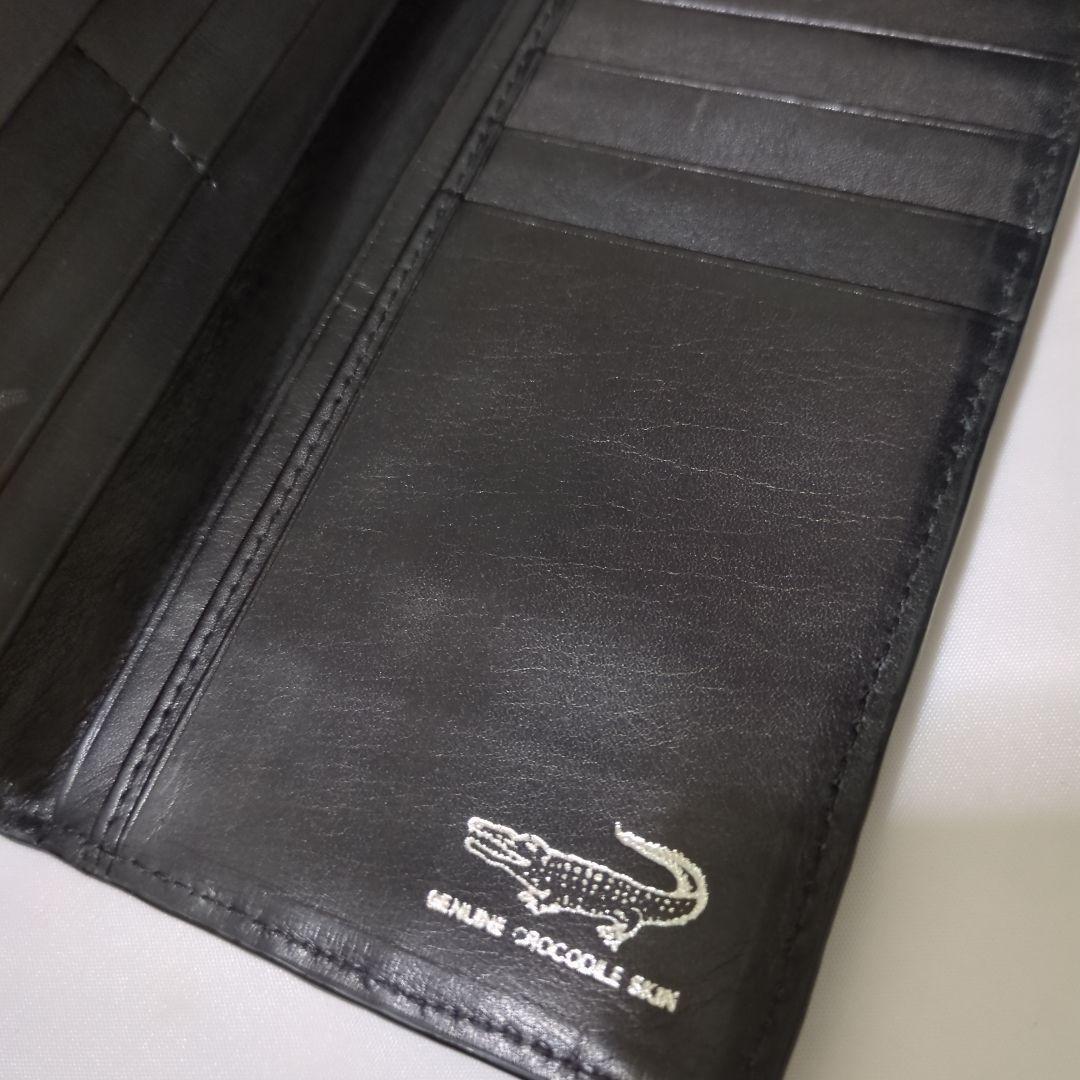 本物クロコダイル シャイニング仕上げ　2つ折 　男の最高の長財布　美品