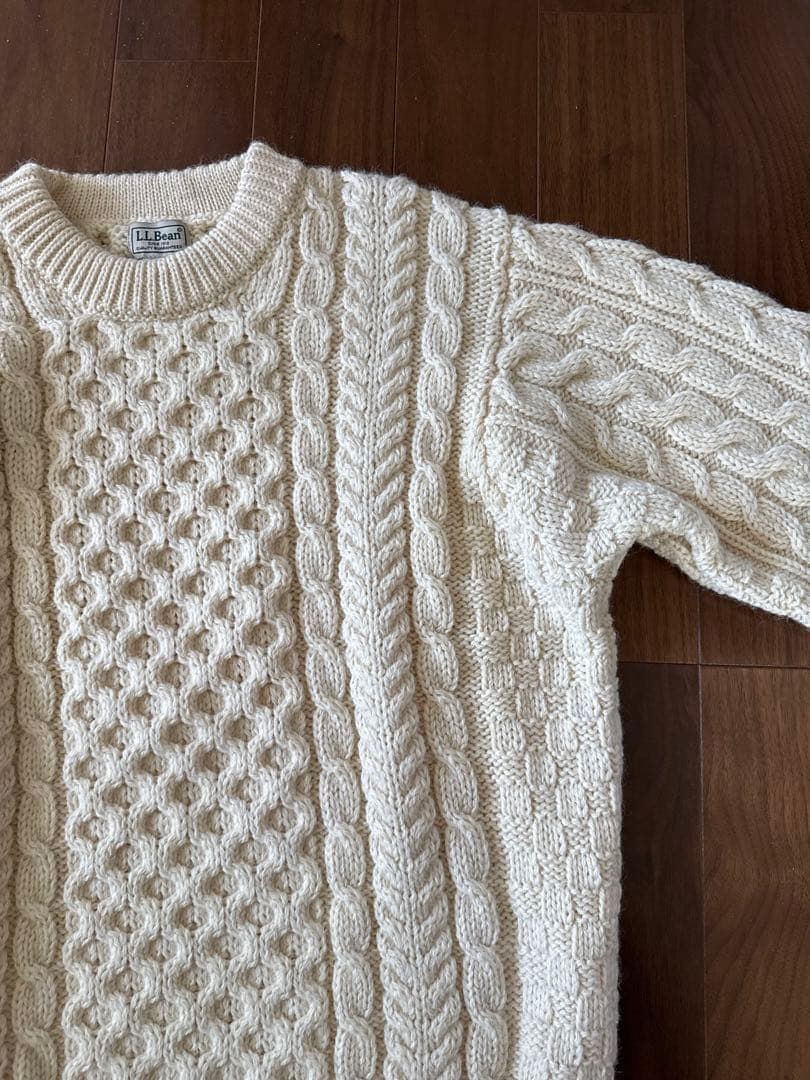【美品】LLBEAN アランニット　　Mサイズ