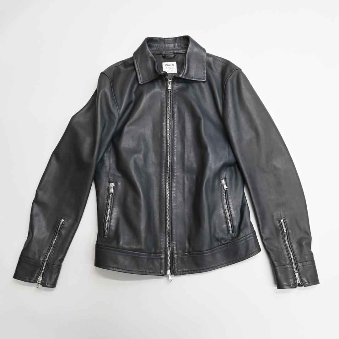 □ EMMETI エンメティ ジャケット ダークグレー ラムスキン 47853
