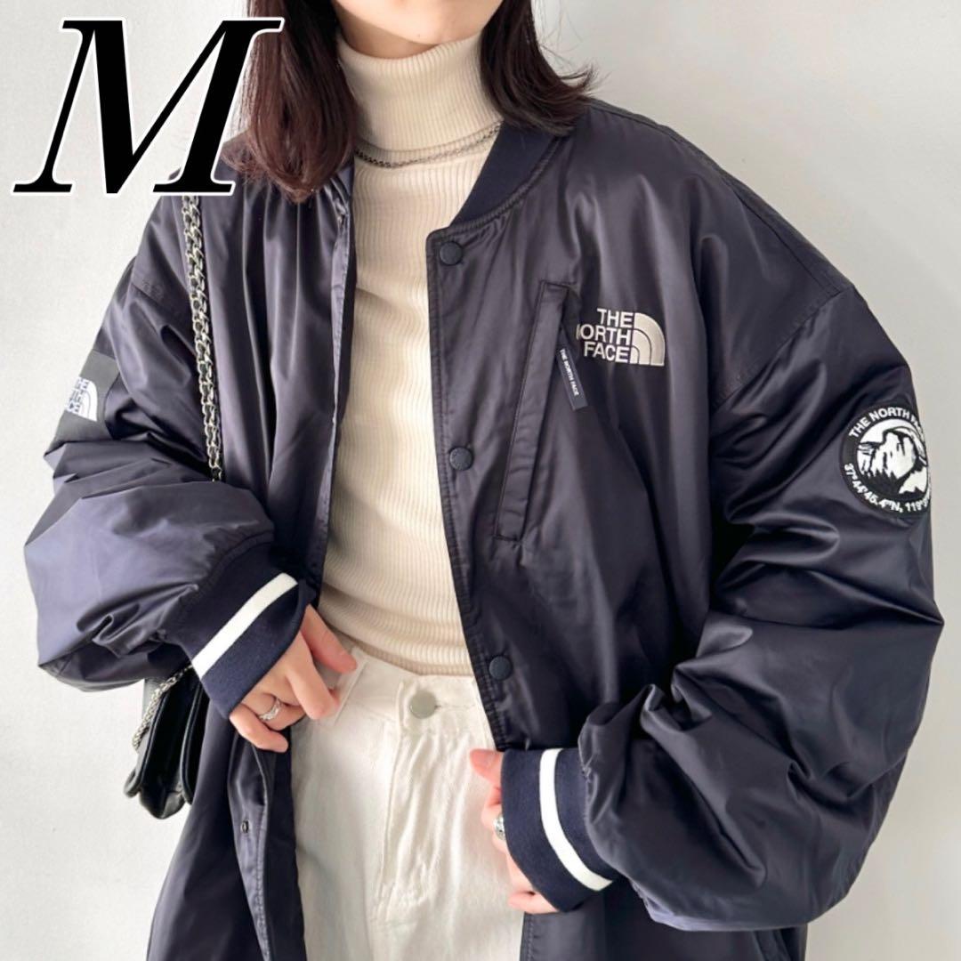 ZOZO完売 ノースフェイス　ボンバージャケット　スタジャン　ネイビー　M