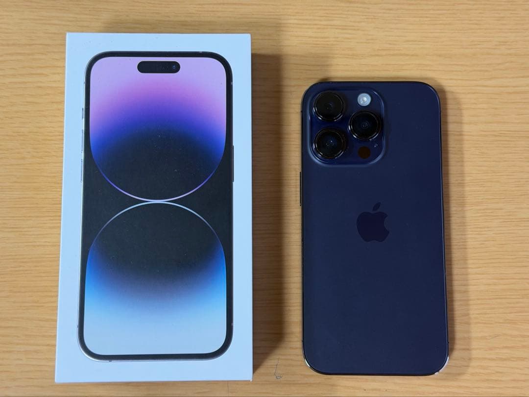 【美品】Apple iPhone 14 Pro 128GBディープパープル 本体