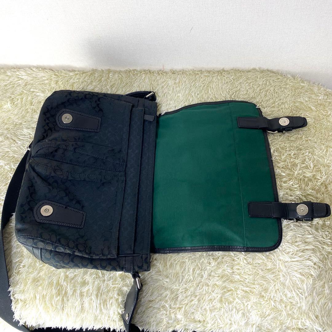 美品✨ コーチ COACH メッセンジャーバッグ シグネチャー 斜め掛け