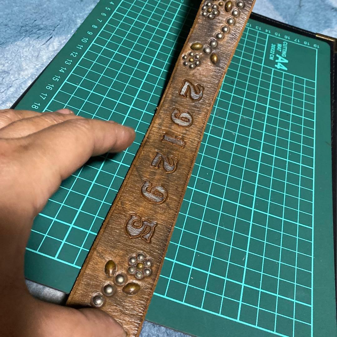 すごく対応　291295 革ベルト　950 エンジン柄　バックル