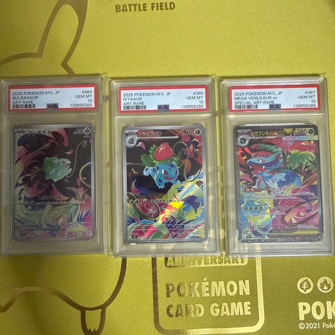 フシギダネ　フシギソウ　メガフシギバナ　psa10 3連番