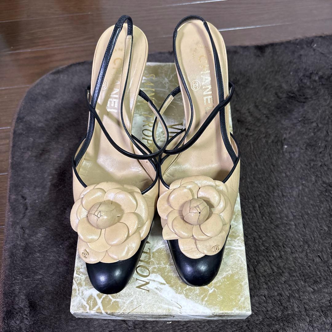 ほぼ未使用♡CANEL シャネルカメリア♡ミュール♡サンダル♡23.5〜24.5