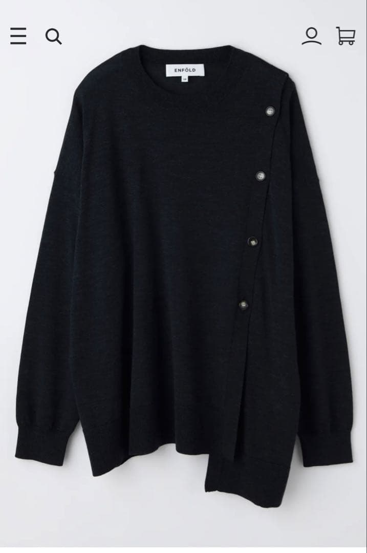 エンフォルド ENFOLD TWO-WAY PULLOVER グレー