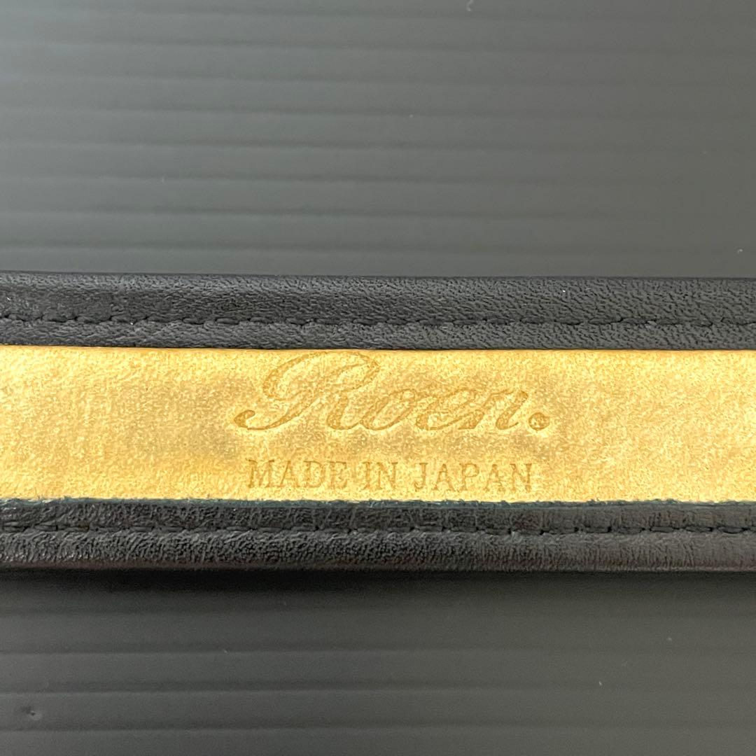 【希少】Roen ロエン スタッズ レザー ベルト 黒 スカル 髑髏 ガンメタ