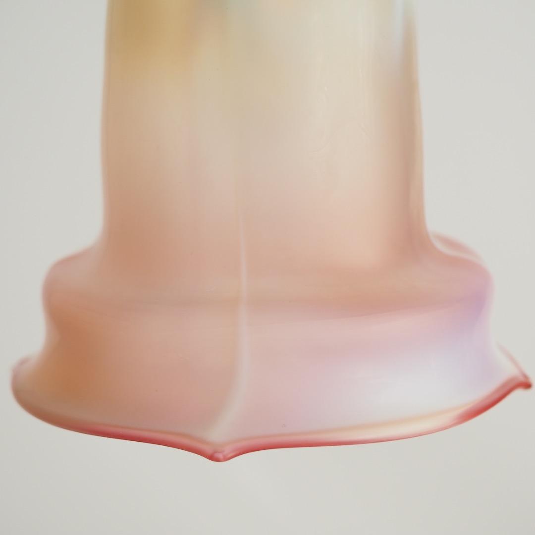 シェードランプ ヴァセリンガラス 天吊りランプ / アンティーク 英国製