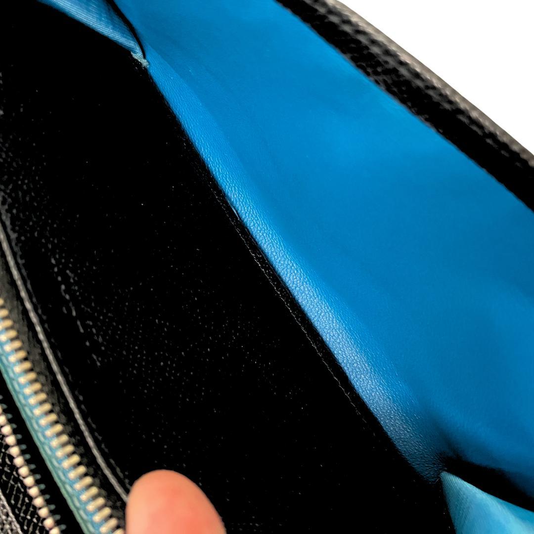 BVLGARI　ブルガリ　長財布 正規品 名入れ 二つ折り 本革 ブラック